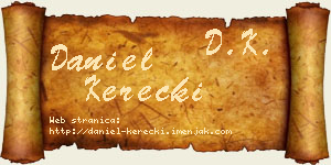 Daniel Kerečki vizit kartica